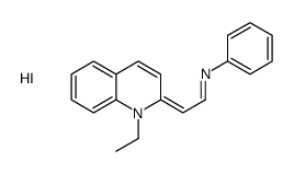 N-[2-(1-ethylquinolin-1-ium-2-yl)ethenyl]aniline,iodide Structure