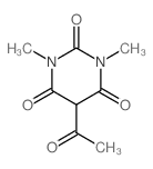 5-乙酰基-1,3-二甲基巴比妥酸结构式