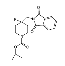 4-氟-4-((1,3-二氧代异吲哚啉-2-基)甲基)哌啶-1-羧酸叔丁酯结构式