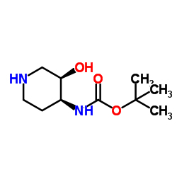 ((3R,4S)-3-羟基哌啶-4-基)氨基甲酸叔丁酯结构式