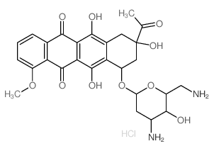 8-acetyl-10-[4-amino-6-(aminomethyl)-5-hydroxy-oxan-2-yl]oxy-6,8,11-trihydroxy-1-methoxy-9,10-dihydro-7H-tetracene-5,12-dione Structure