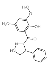 (2-hydroxy-3-methoxy-5-methyl-phenyl)-(4-phenyl-4,5-dihydro-1H-pyrazol-3-yl)methanone结构式