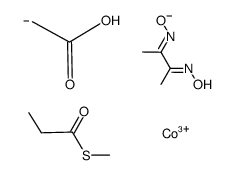 (carboxymethyl)(methyl thiopropionate)bis(dimethylglyoximato)cobalt(III) Structure