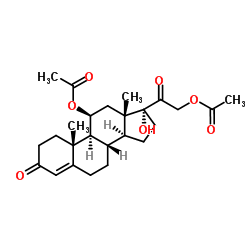 (11β)-17-Hydroxy-3,20-dioxopregn-4-ene-11,21-diyl diacetate Structure