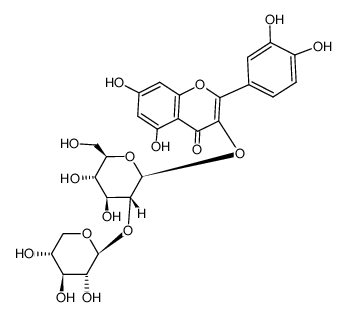quercetin 3-O-β-xylopyranosyl(1->2)-β-D-glucopyranoside Structure