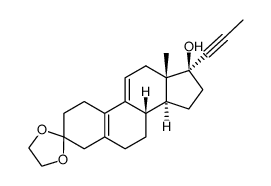 (8S,13S,14S,17S)-13-methyl-17-(prop-1-yn-1-yl)-1,2,4,6,7,8,12,13,14,15,16,17-dodecahydrospiro[cyclopenta[a]phenanthrene-3,2'-[1,3]dioxolan]-17-ol结构式