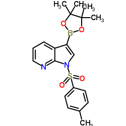 1-对甲苯磺酰基-1H-吡咯并[2,3-B]吡啶-3-硼酸频哪醇酯结构式
