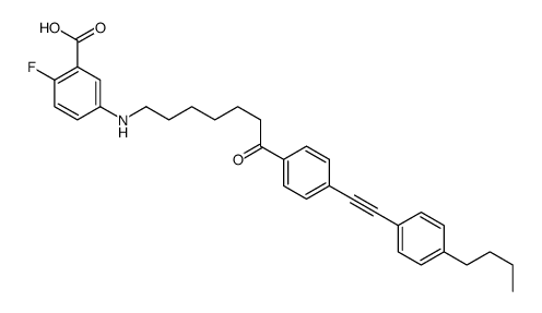 5-[[7-[4-[2-(4-butylphenyl)ethynyl]phenyl]-7-oxoheptyl]amino]-2-fluorobenzoic acid Structure