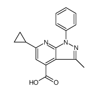 6-Cyclopropyl-3-methyl-1-phenyl-1H-pyrazolo-[3,4-b]pyridine-4-carboxylic acid hydrochloride Structure