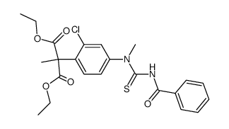 2-[4-(3-Benzoyl-1-methyl-thioureido)-2-chloro-phenyl]-2-methyl-malonic acid diethyl ester结构式