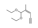 5,5-diethoxy-4-methylpent-3-en-1-yne结构式