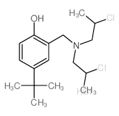 2-[(bis(2-chloropropyl)amino)methyl]-4-tert-butyl-phenol结构式