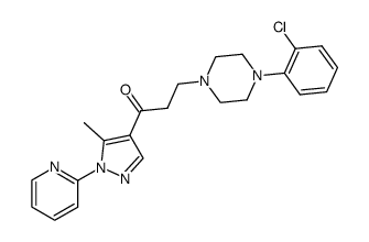 3-[4-(2-chloro-phenyl)-piperazin-1-yl]-1-(5-methyl-1-pyridin-2-yl-1H-pyrazol-4-yl)-propan-1-one结构式