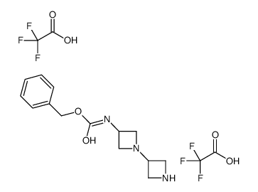benzyl N-[1-(azetidin-1-ium-3-yl)azetidin-1-ium-3-yl]carbamate,2,2,2-trifluoroacetate结构式