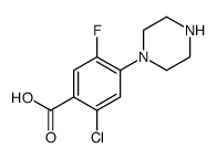 2-chloro-5-fluoro-4-piperazin-1-ylbenzoic acid Structure