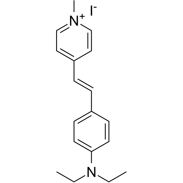 4-(4-二甲氨苯乙烯基)-1-甲基碘化吡啶结构式