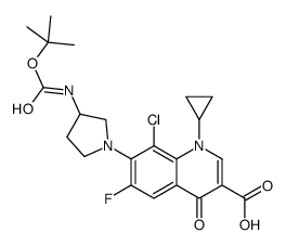 8-chloro-1-cyclopropyl-6-fluoro-7-[3-[(2-methylpropan-2-yl)oxycarbonylamino]pyrrolidin-1-yl]-4-oxoquinoline-3-carboxylic acid结构式