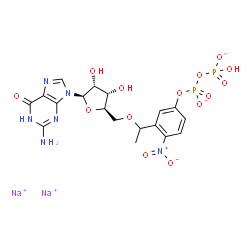 [1-(2-Nitrophenyl)-ethyl]-guanosine-5''-diphosphoric acid disodium salt结构式