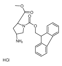 (2S,4S)-1-Fmoc-4-氨基吡咯烷-2-羧酸甲酯盐酸盐结构式