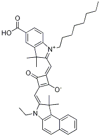 ( E )-4-((5-carboxy-3,3-diMethyl-1-octyl-3H-indoliuM-2-yl)Methylene)-2-((E )-(3-ethyl-1,1-diMethyl-1H-benzo[e]indol-2(3H)-ylidene)Methyl)-3-oxocyclobut-1-enolate Structure