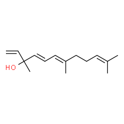 (4E,6E)-3,7,11-trimethyldodeca-1,4,6,10-tetraen-3-ol结构式