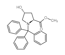 反式-4-羟基-N-三苯甲基-L-脯氨酸甲酯结构式