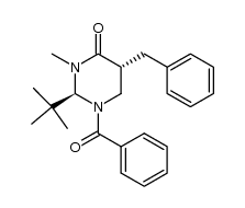 rac-trans-1-benzoyl-5-benzyl-2-(tert-butyl)tetrahydro-3-methylpyrimidin-4(1H)-one Structure