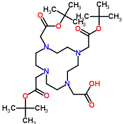 Tri-tert-butyl 1,4,7,10-tetraazacyclododecane-1,4,7,10-tetraacetate structure