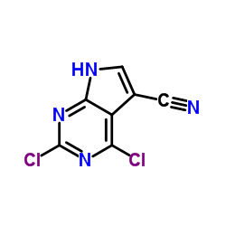 2,4-二氯-7H-吡咯并[2,3-d]嘧啶-5-腈结构式