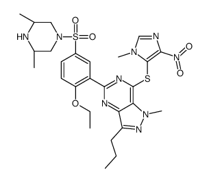 5-[5-[(3R,5S)-3,5-dimethylpiperazin-1-yl]sulfonyl-2-ethoxyphenyl]-1-methyl-7-(3-methyl-5-nitroimidazol-4-yl)sulfanyl-3-propylpyrazolo[4,3-d]pyrimidine Structure