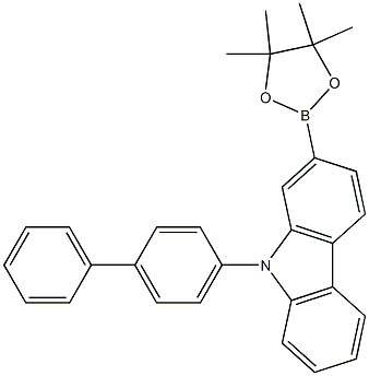 2-硼酸频哪醇酯-9-(4-联苯基)咔唑结构式