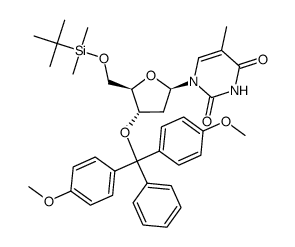 5'-O-tert-butyldimethylsilyl-3'-O-(4,4'-dimethoxytriphenylmethyl)thymidine Structure