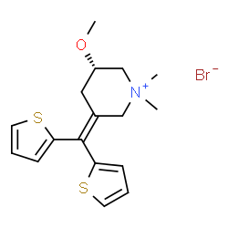 Piperidinium, 3-(di-2-thienylmethylene)-5-methoxy-1,1-dimethyl-, bromide, (S)-结构式