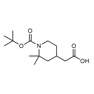 2-(1-(叔丁氧羰基)-2,2-二甲基哌啶-4-基)乙酸结构式