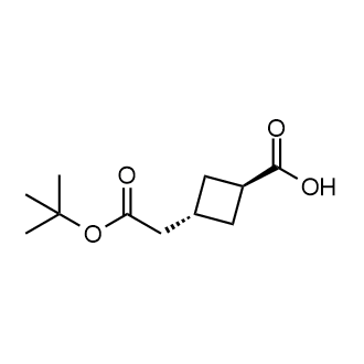 (1r,3r)-3-(2-(叔丁氧基)-2-氧代乙基)环丁烷-1-羧酸结构式