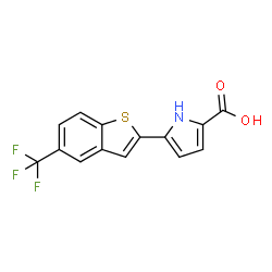 5-(5-(三氟甲基)苯并[b]噻吩-2-基)-1H-吡咯-2-羧酸结构式