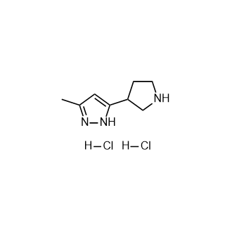 3-甲基-5-(吡咯烷-3-基)-1H-吡唑盐酸盐结构式