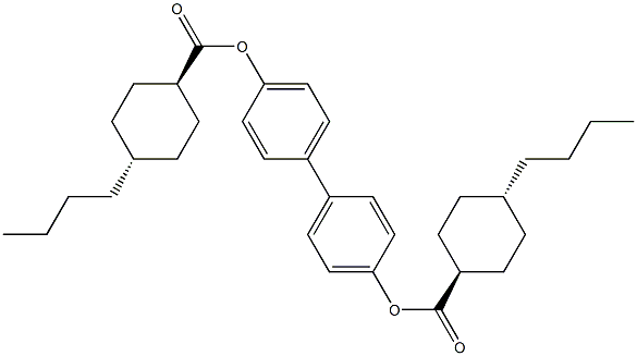 (反式,反式)-4-丁基环己烷羧酸 [1,1'-联苯]-4,4'-二基酯结构式
