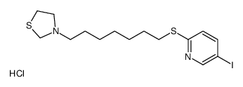 3-[7-(5-iodopyridin-2-yl)sulfanylheptyl]-1,3-thiazolidine,hydrochloride Structure