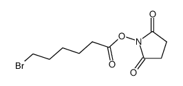 2,5-Dioxopyrrolidin-1-yl 6-bromohexanoate结构式