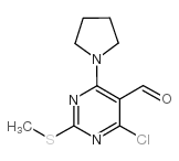 4-氯-2-甲基磺酰基-6-吡咯烷-1-基-嘧啶-5-甲醛结构式