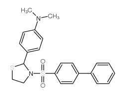 (9CI)-3-([1,1-联苯]-4-基磺酰基)-2-[4-(二甲基氨基)苯基]-噻唑烷结构式