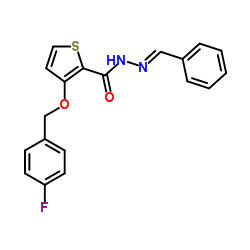 3-[(4-Fluorobenzyl)oxy]-N'-[(E)-phenylmethylene]-2-thiophenecarbohydrazide Structure