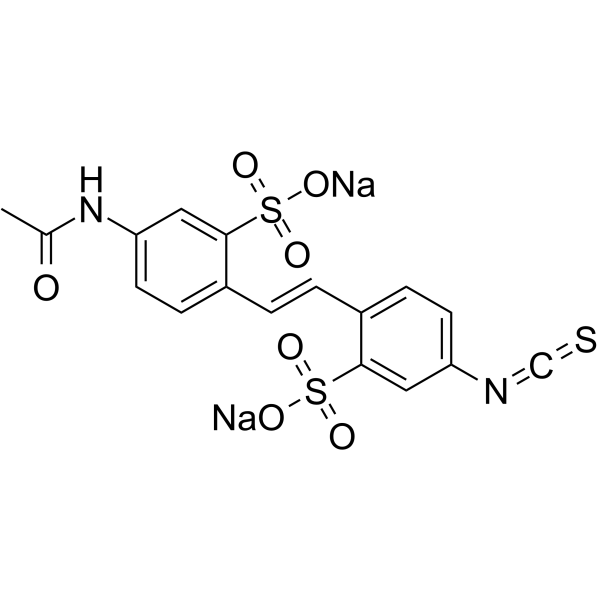 二钠4-乙酰氨基-4'-异硫氰酸芪-2,2'-二磺酸结构式
