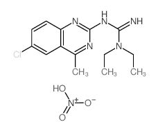 (3Z)-3-(6-chloro-4-methyl-6H-quinazolin-2-ylidene)-1,1-diethyl-guanidine; dihydroxy-oxo-azanium结构式