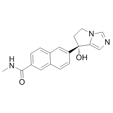 6-[(7S)-7-羟基-6,7-二氢-5H-吡咯并[1,2-C]咪唑-7-基]-N-甲基-2-萘甲酰胺结构式