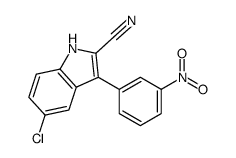 5-chloro-3-(3-nitrophenyl)-1H-indole-2-carbonitrile结构式