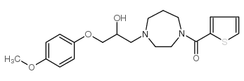 (4-[2-羟基-3-(4-甲氧基苯氧基)丙基]-1,4-二氮杂环庚烷-1-基)(2-噻吩)甲酮结构式