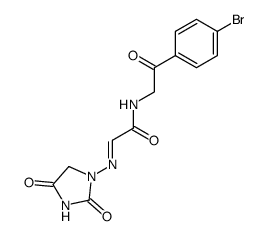 N-(2-(4-bromophenyl)-2-oxoethyl)-2-((2,4-dioxoimidazolidin-1-yl)imino)acetamide结构式