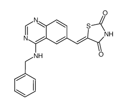 5-{[4-(benzylamino)quinazolin-6-yl]methylene}-1,3-thiazolidine-2,4-dione Structure